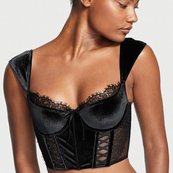 Victoria's Secret Other - 24. NWT VS Dream Angels Lace & Velvet Cap-Sleeve Corset Top